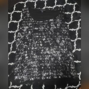 Perceptions NY Shimmering Black Sleeveless‎ Top 14